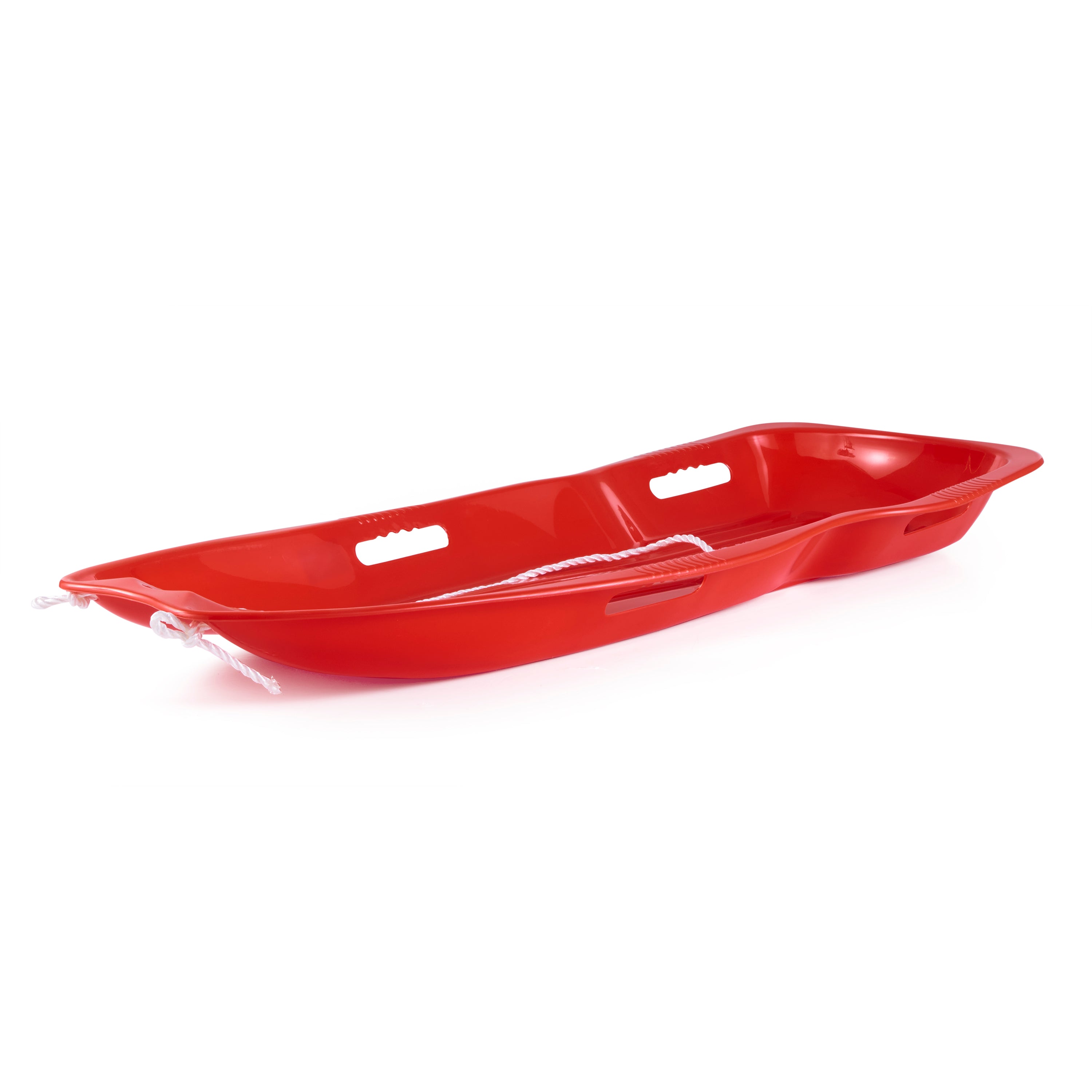 Slippery Racer Downhill Xtreme Plastic Toboggan Snow Sled, Red & Green (2 Pack)