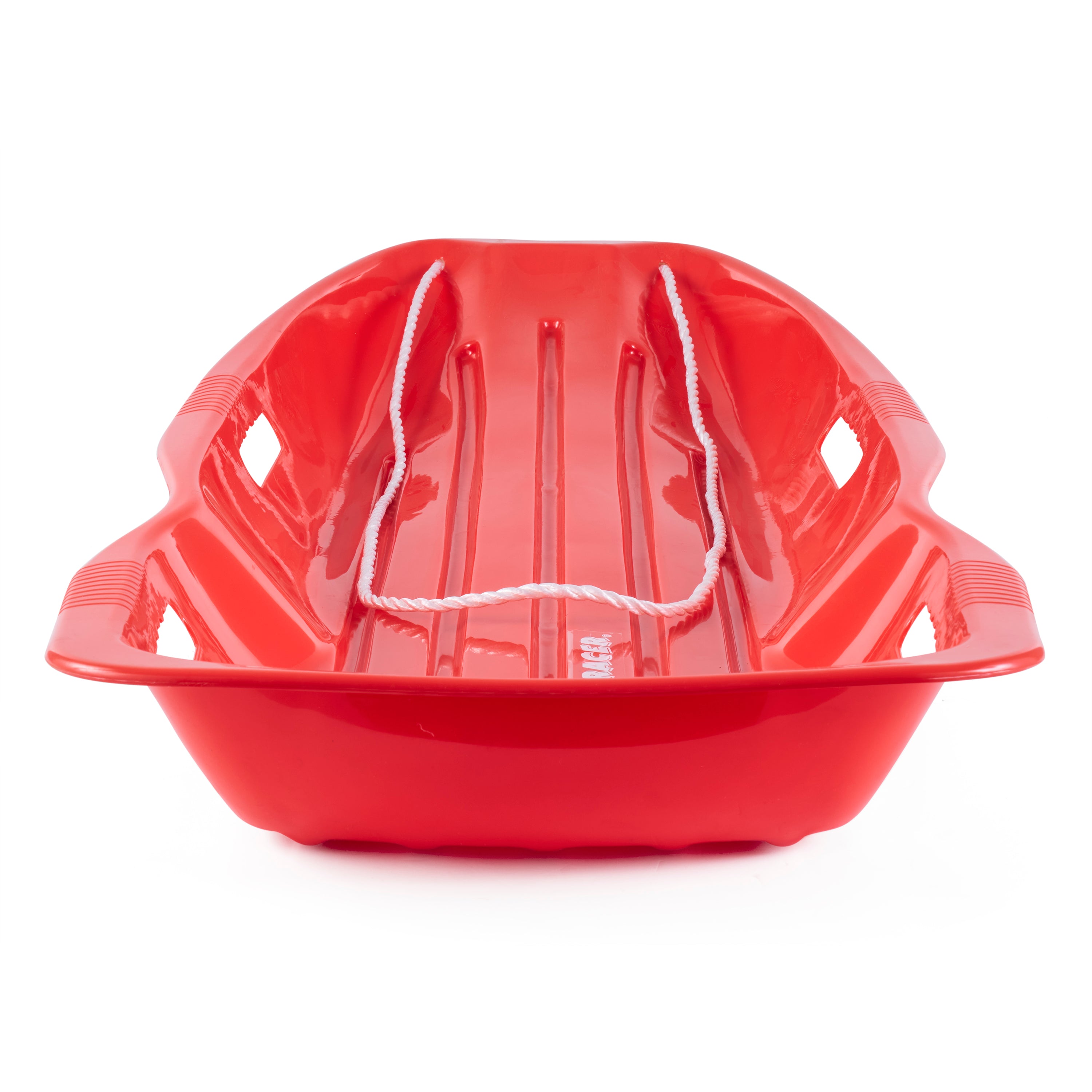 Slippery Racer Downhill Xtreme Plastic Toboggan Snow Sled, Red & Green (2 Pack)