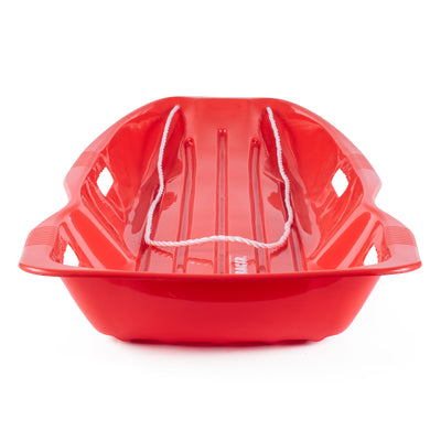 Slippery Racer Downhill Xtreme Kids Plastic Toboggan Snow Sled, Red (3 Pack)