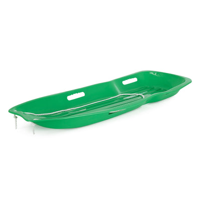 Slippery Racer Downhill Xtreme Adults and Kids Plastic Toboggan Snow Sled, Green