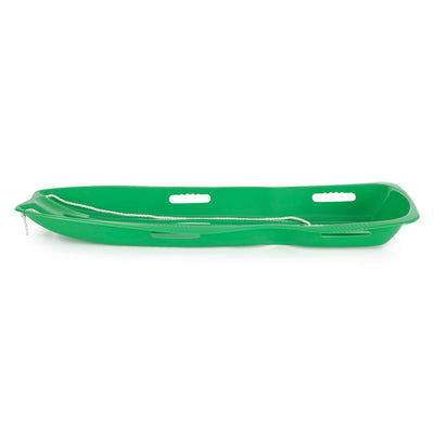 Slippery Racer Downhill Xtreme Plastic Toboggan Snow Sled, Green (Open Box)