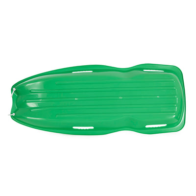 Slippery Racer Downhill Xtreme Plastic Toboggan Snow Sled, Green (Open Box)