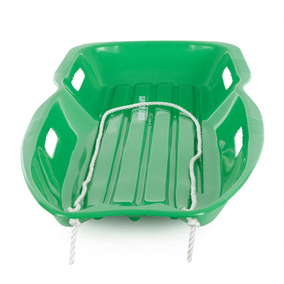 Slippery Racer Downhill Xtreme Adults and Kids Plastic Toboggan Snow Sled, Green