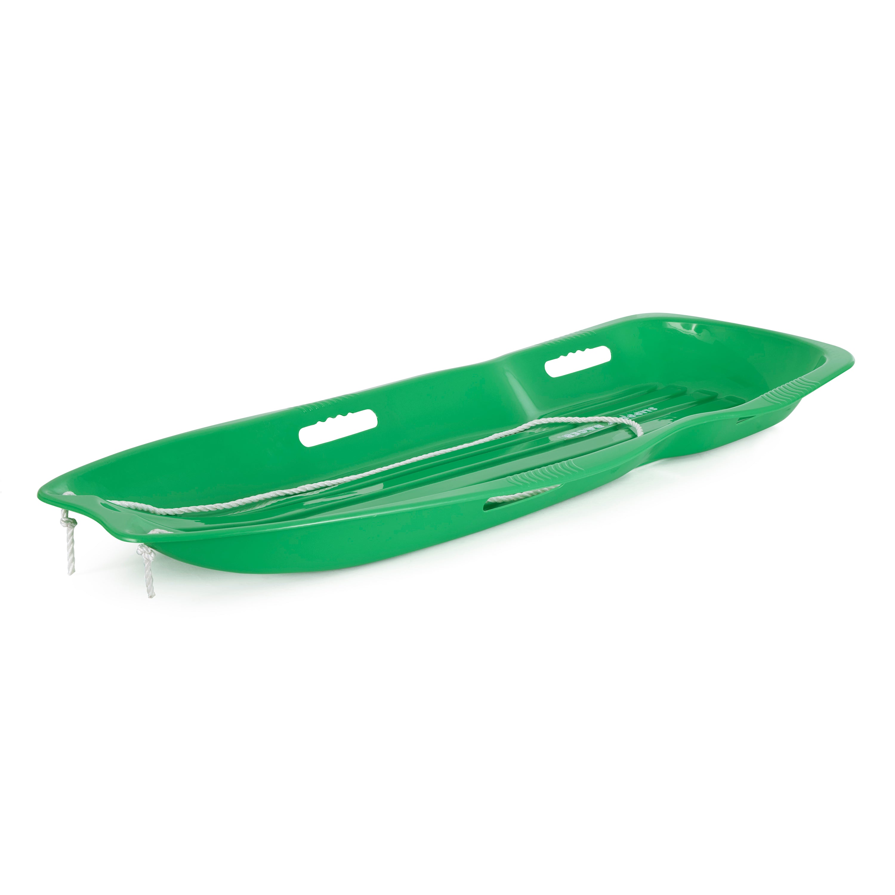 Slippery Racer Downhill Xtreme Plastic Toboggan Snow Sled, Red & Green (2 Pack)