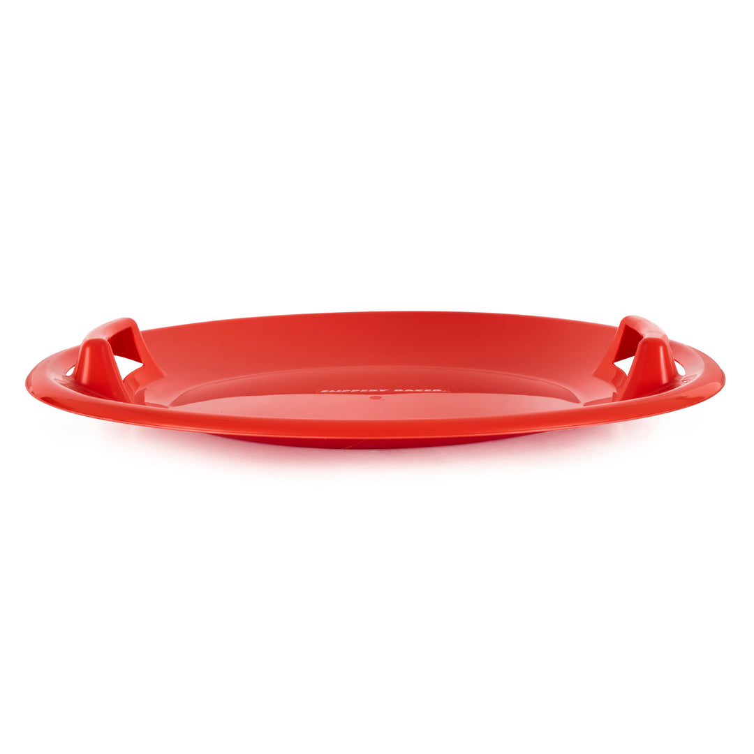 Slippery Racer Pro Adults and Kids Plastic Saucer Disc Snow Sled, Red (Open Box)