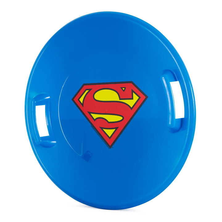 Slippery Racer Downhill Pro Superman Plastic Saucer Disc Snow Sled Slider, Blue