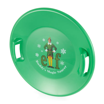 Slippery Racer Downhill Pro Buddy The Elf Plastic Saucer Disc Snow Sled, Green - VMInnovations