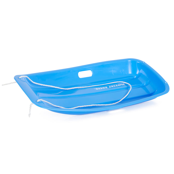 Slippery Racer Sprinter Kids Toddler Plastic Toboggan Snow Sled, Blue (Open Box) - VMInnovations