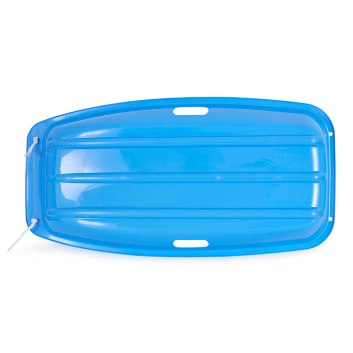 Slippery Racer Downhill Sprinter Kids Plastic Toboggan Snow Sled, Blue (2 Pack)