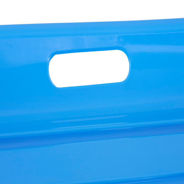 Slippery Racer Downhill Sprinter Kids Toddler Plastic Toboggan Snow Sled, Blue - VMInnovations