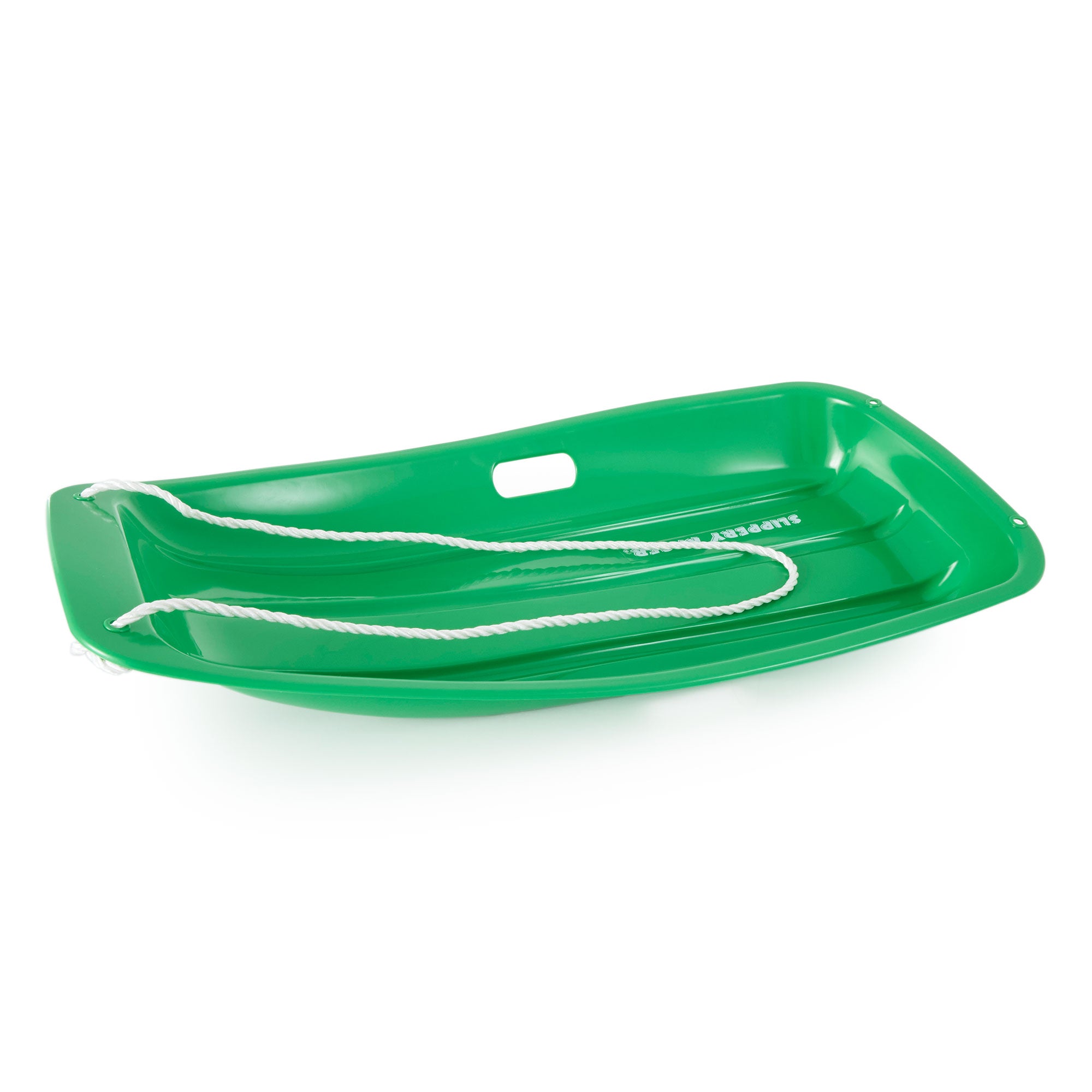 Slippery Racer Downhill Sprinter Kids Plastic Toboggan Snow Sled, Green and Red - VMInnovations