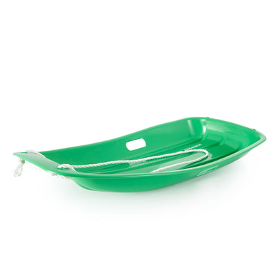 Slippery Racer Downhill Sprinter Kids Plastic Toboggan Snow Sled, Green and Red - VMInnovations