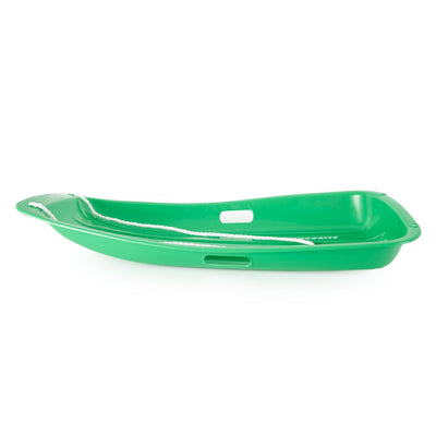 Slippery Racer Downhill Sprinter Kids Plastic Toboggan Snow Sled, Green and Red - VMInnovations
