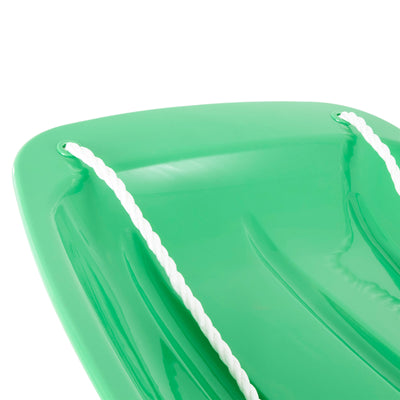 Slippery Racer Downhill Sprinter Kids Plastic Toboggan Snow Sleds, Green & Blue - VMInnovations