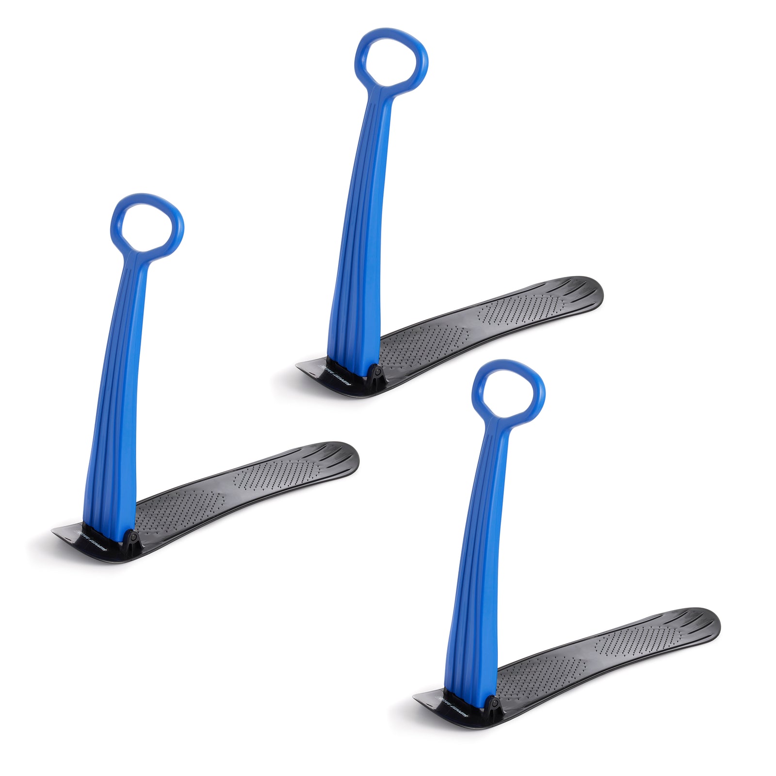 Slippery Racer Kids Foldable Outdoor Winter Ski Scooter Snow Sled, Blue (3 Pack) - VMInnovations