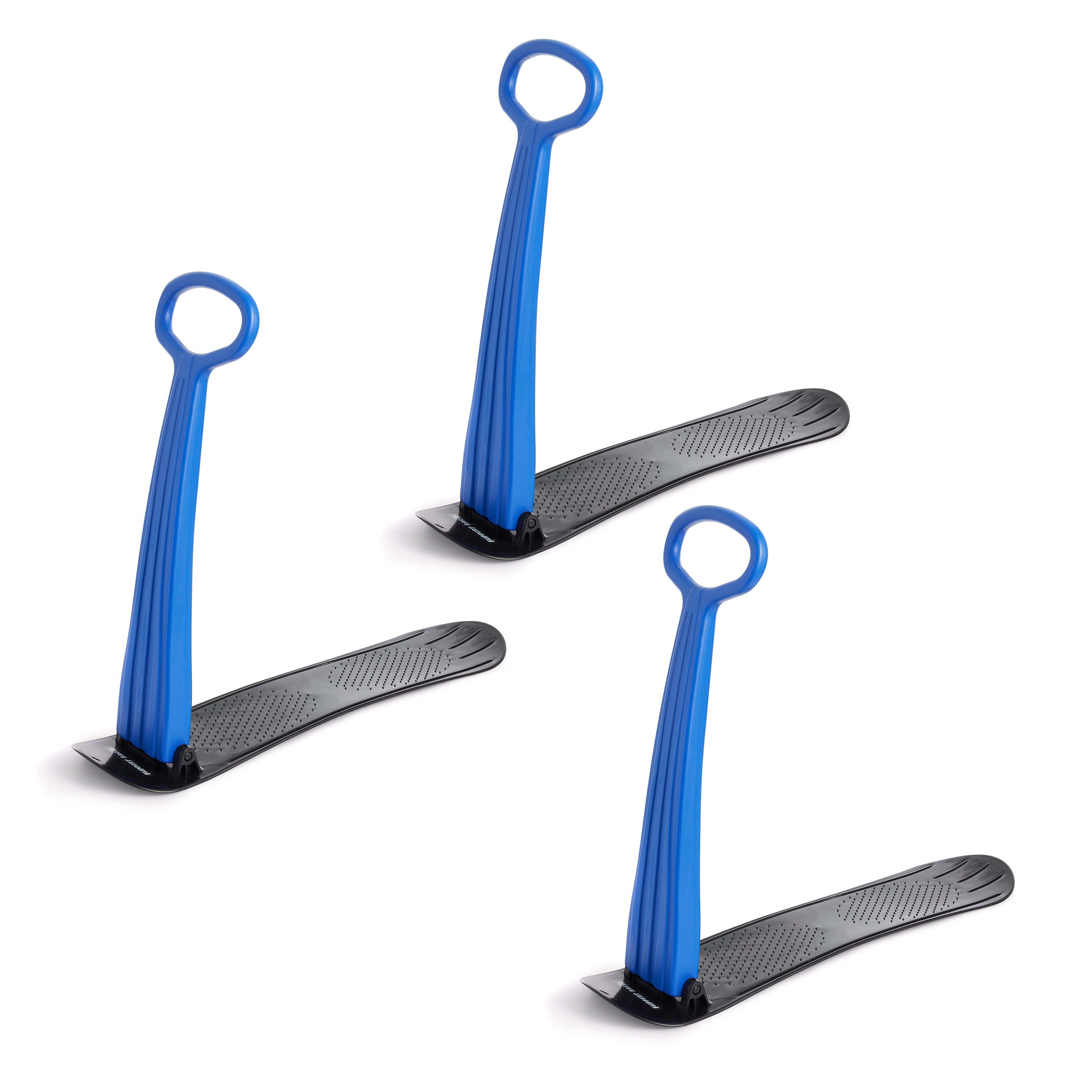 Slippery Racer Kids Foldable Outdoor Winter Ski Scooter Snow Sled, Blue (3 Pack) - VMInnovations
