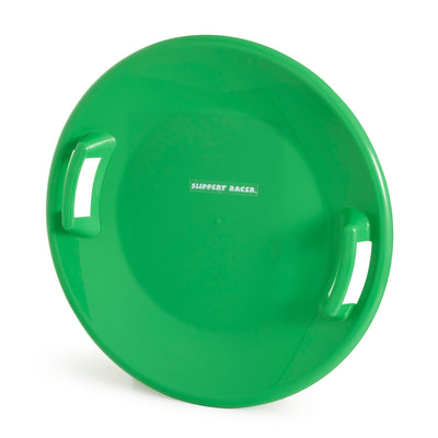 Slippery Racer Downhill Pro Adults and Kids Plastic Saucer Disc Snow Sled, Green