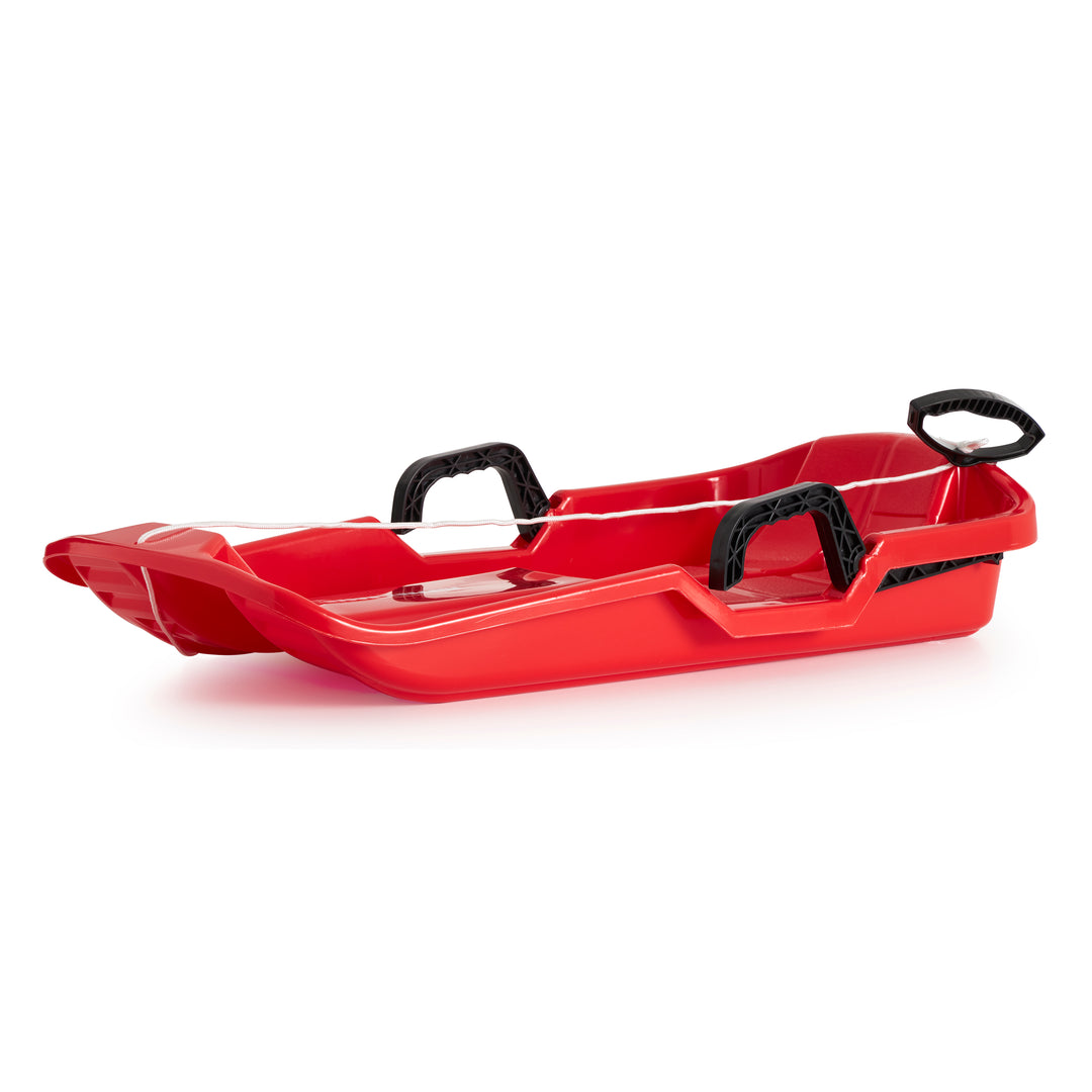 Slippery Racer Downhill Thunder Kids Plastic Toboggan Snow Sled, Red (Open Box)