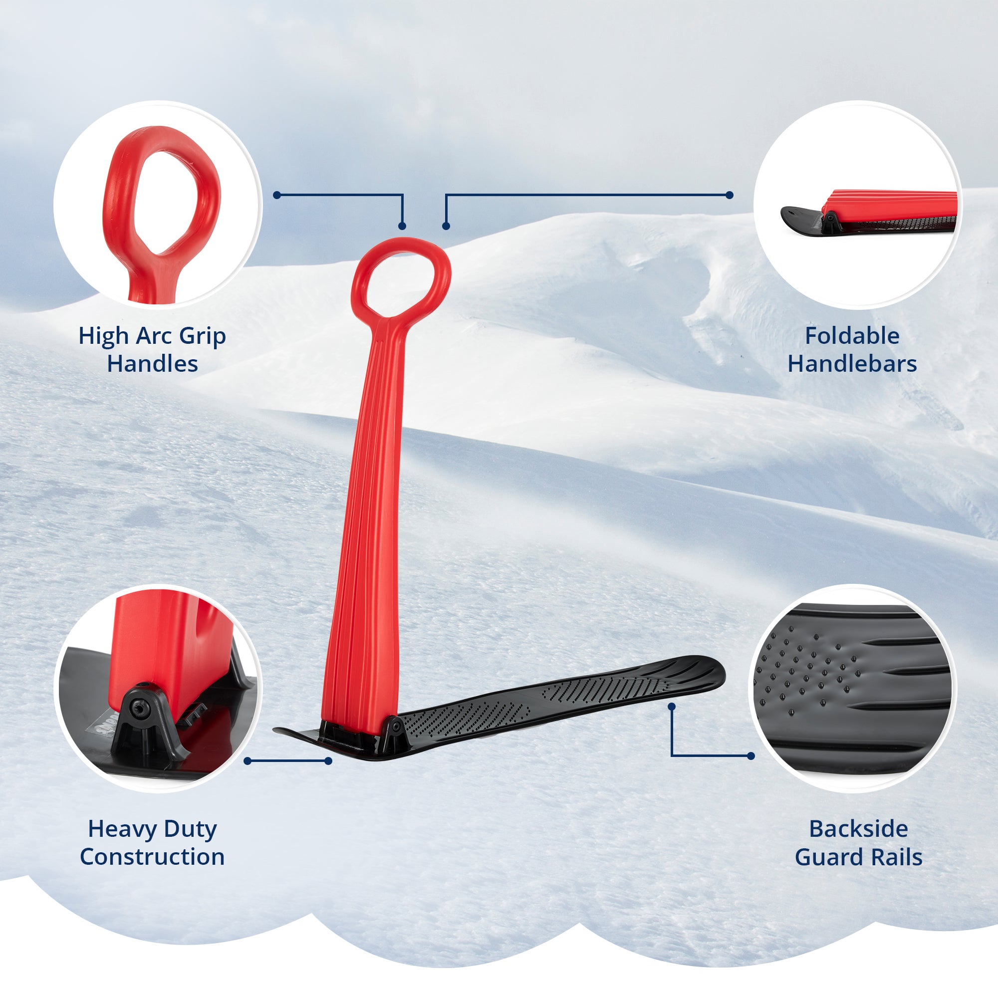 Slippery Racer Kids Foldable Downhill Winter Ski Scooter Snow Sled (Open Box) - VMInnovations