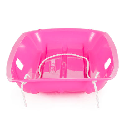 Slippery Racer Downhill Sprinter Kids Toddler Plastic Toboggan Snow Sled, Pink