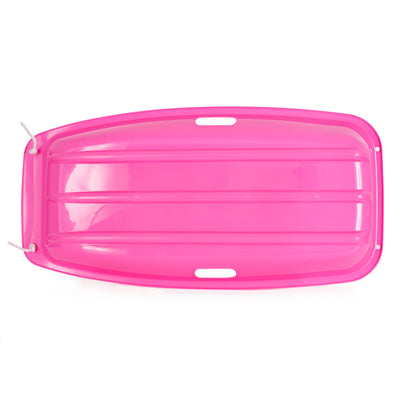 Slippery Racer Downhill Sprinter Kids Toddler Plastic Toboggan Snow Sled, Pink