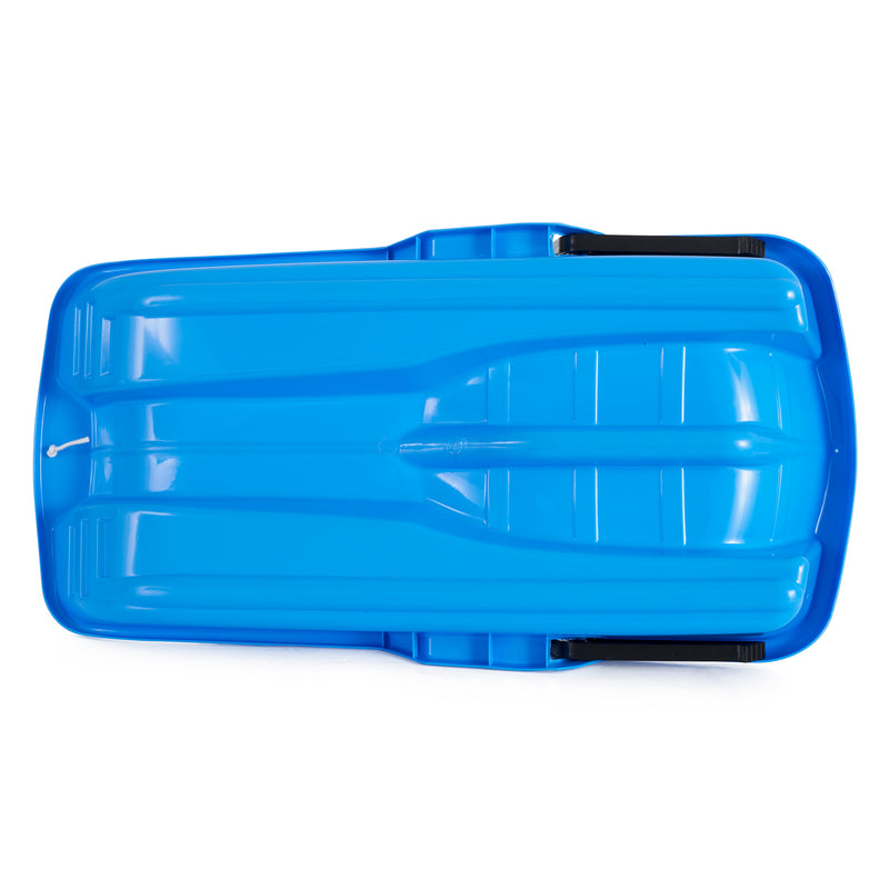 Slippery Racer Thunder Kids Toddler Plastic Toboggan Snow Sled, Blue (Open Box)