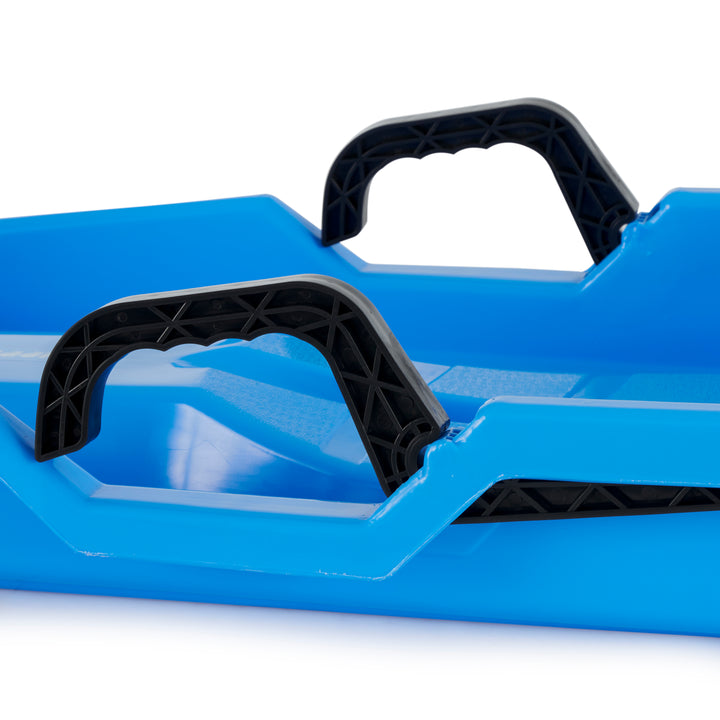 Slippery Racer Downhill Thunder Kids Toddler Plastic Toboggan Snow Sled, Blue