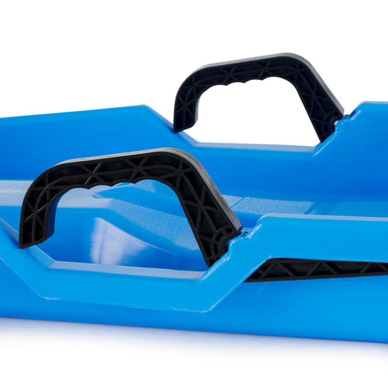 Slippery Racer Thunder Kids Toddler Plastic Toboggan Snow Sled, Blue (Open Box)