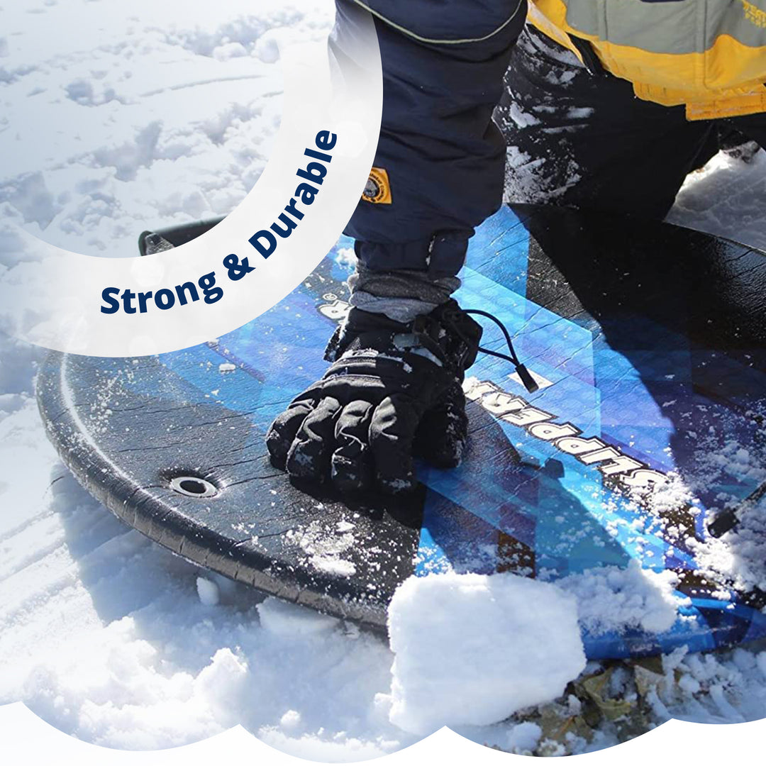 Slippery Racer Zeus Kids Foam Saucer Disc Snow Sled, Midnight Hologram (Used) - VMInnovations