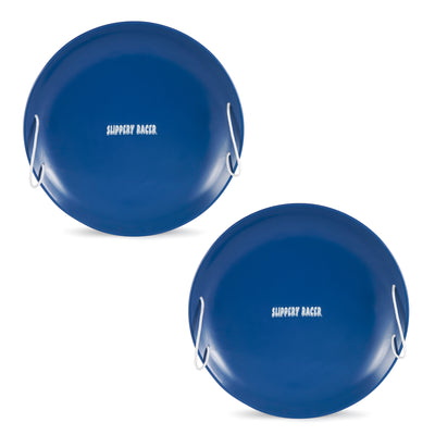 Slippery Racer ProDisc 26" Heavy Duty Metal Saucer Sled w/ Rope Handles (2 Pack)