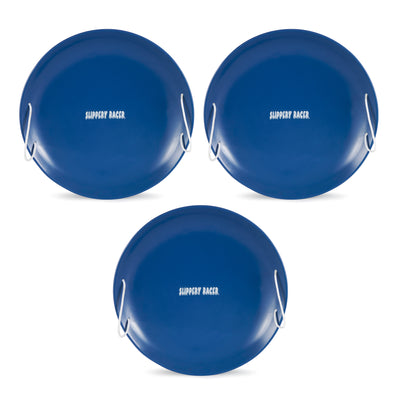 Slippery Racer ProDisc 26" Heavy Duty Metal Saucer Sled w/ Rope Handles (3 Pack) - VMInnovations