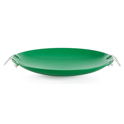 Slippery Racer ProDisc 26 Inch Metal Saucer Sled w/ Rope Handles, Green (2 Pack)