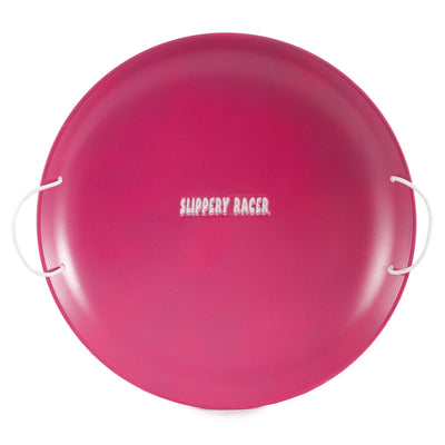 Slippery Racer ProDisc 26" Metal Saucer Sled with Rope Handles, Pink (3 Pack) - VMInnovations