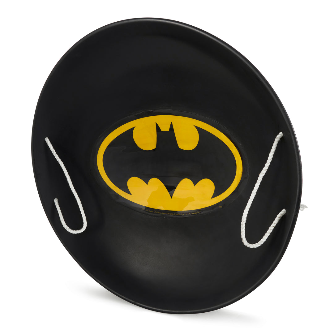 Slippery Racer 26" Heavy Duty Metal Saucer Sled with Rope Handles, Black