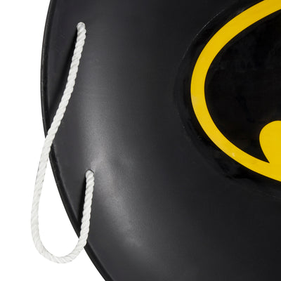 Slippery Racer 26 Inch Batman Metal Saucer Sled w/ Rope Handles, Black (3 Pack)