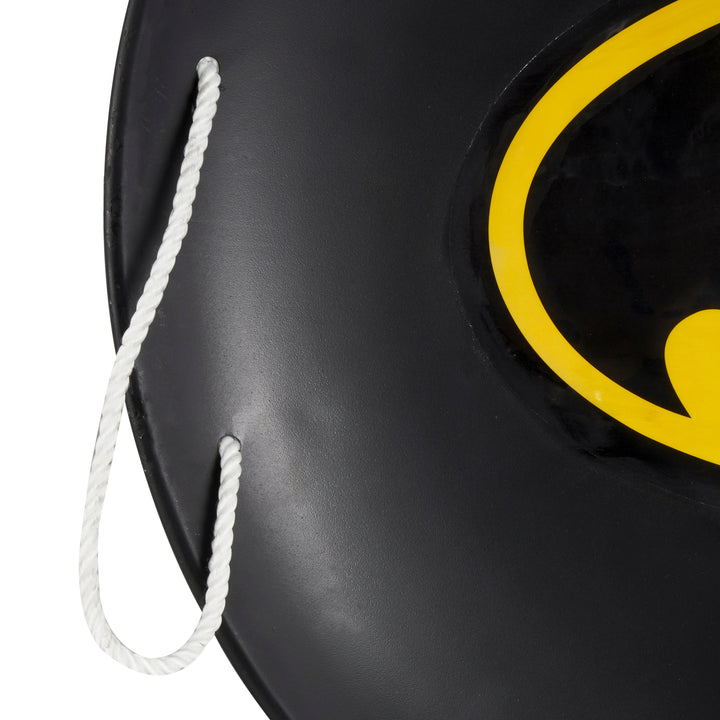 Slippery Racer 26" Heavy Duty Metal Saucer Sled with Rope Handles, Black