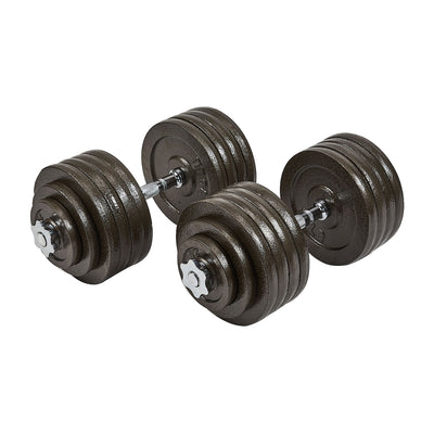 Everyday Essentials 200 Pound Adjustable Weight Dumbbell Set and Exercise Mat - VMInnovations