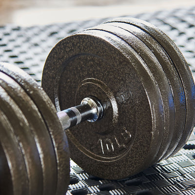 Everyday Essentials 200 Pound Adjustable Weight Dumbbell Set and Exercise Mat - VMInnovations