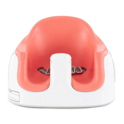 Bumbo Baby Toddler Soft Foam Multi Seat with Tray and Buckle Straps, Coral