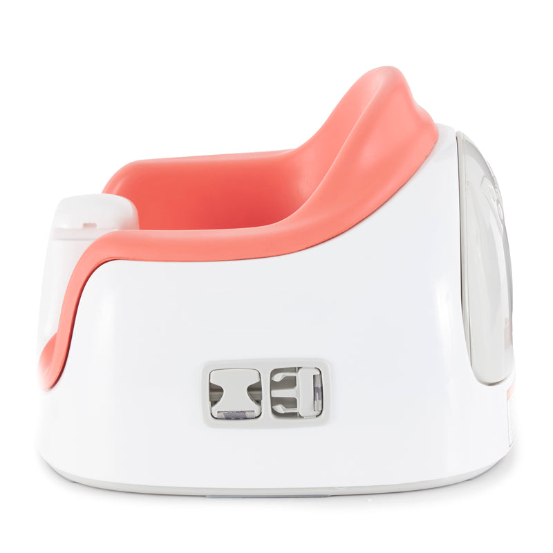 Bumbo Baby Toddler Soft Foam Multi Seat with Tray and Buckle Straps, Coral