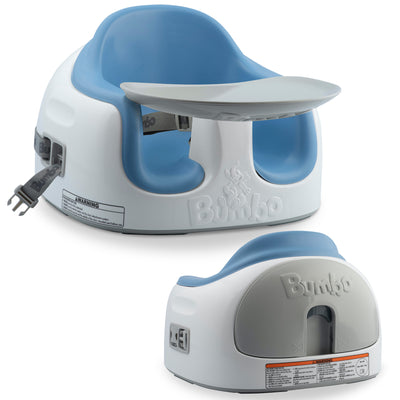 Bumbo Baby Toddler Multi Seat with Tray and Buckle Straps, Powder Blue (Used)