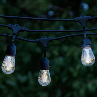 Brightech Ambience Pro Edison Black LED Waterproof String Lights, 48 Ft. (Used) - VMInnovations