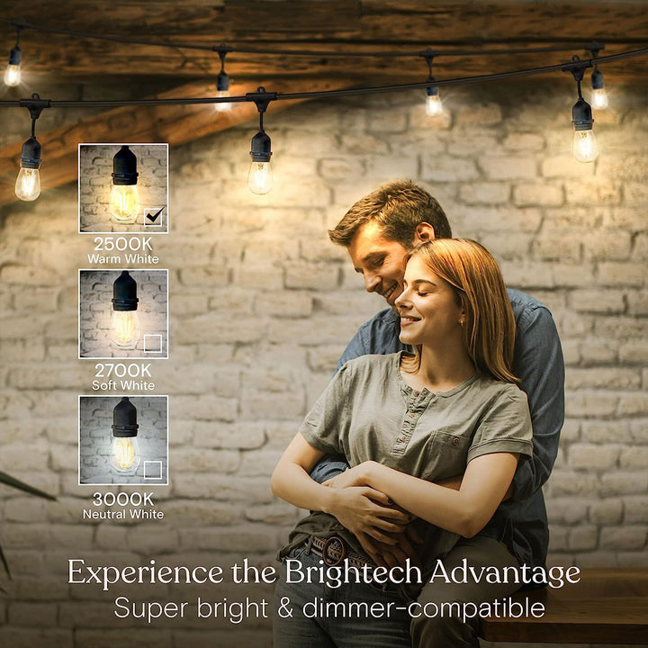 Brightech Ambience Pro Edison LED Waterproof String Lights, 48ft (Open Box)