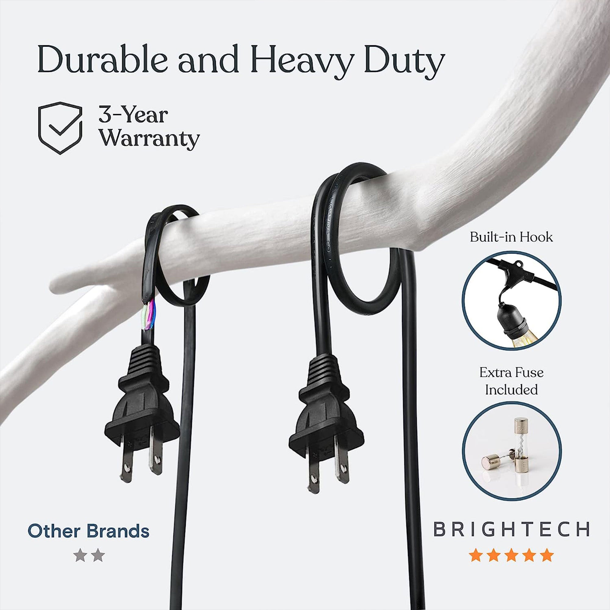 Brightech Ambience Pro Edison Black LED Waterproof String Lights, 48 Ft. (Used) - VMInnovations