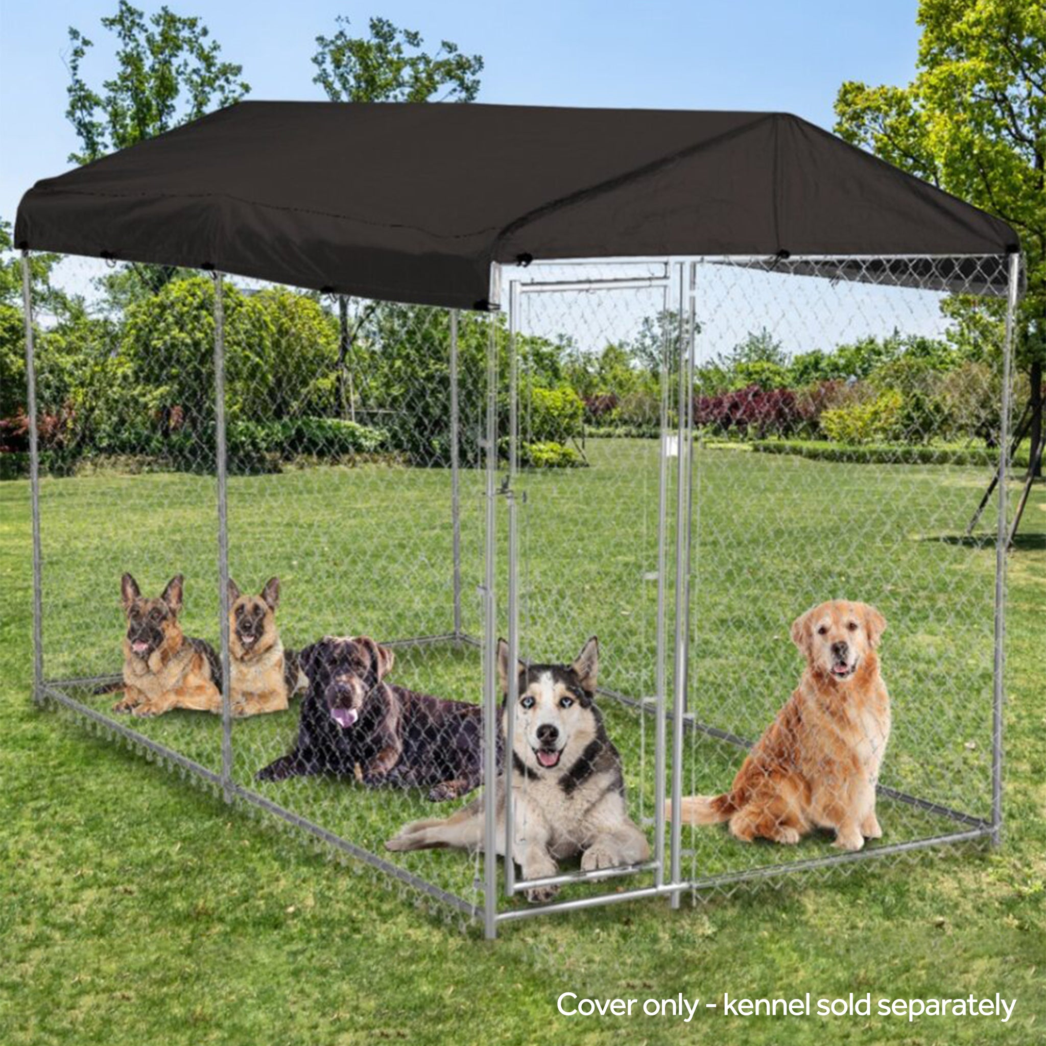 WeatherGuard 5x10' Outdoor Dog Run Kennel Enclosure Waterproof Roof Cover(Used)