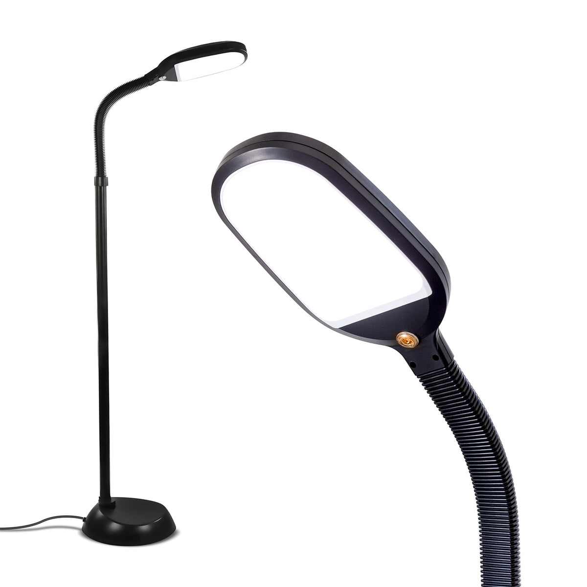Brightech Litespan LED Floor Lamp with Adjustable Reading Light, Black(Open Box)