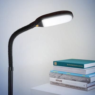 Brightech Litespan Daylight LED Floor Lamp with Reading Light, Brown (Open Box)