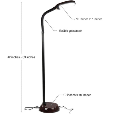 Brightech Daylight LED Floor Lamp with Adjustable Reading Light, Brown(Open Box)