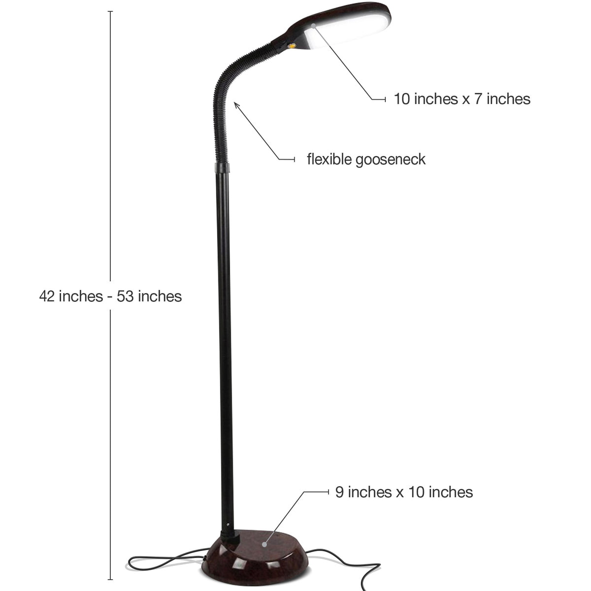 Brightech Litespan Daylight LED Floor Lamp with Reading Light, Brown (Open Box)