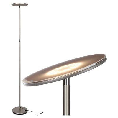 Brightech Sky LED Torchiere Bright Standing Floor Lamp, Brushed Nickel (2 Pack)
